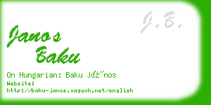 janos baku business card